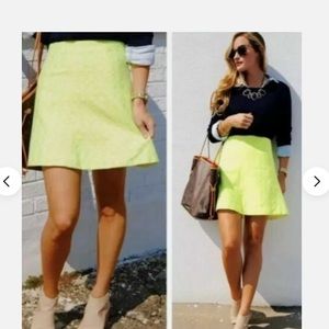 NWT J Crew gorgeous skirt size 6 neon green / yellow